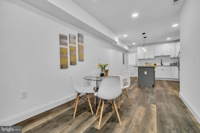 1710 Light St, Baltimore, MD 21230 - dining room with recessed lighting and dark wood-style flooring