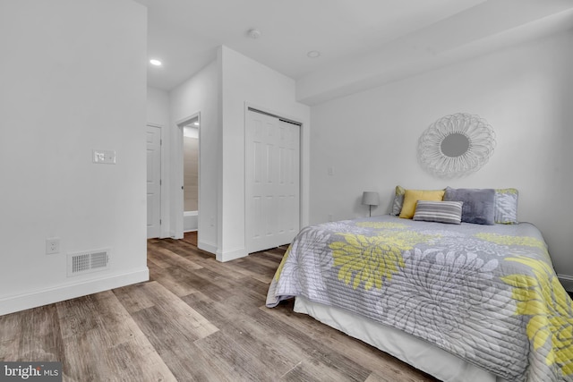 1710 Light St, Baltimore, MD 21230 - bedroom with wood finished floors, recessed lighting, and a closet