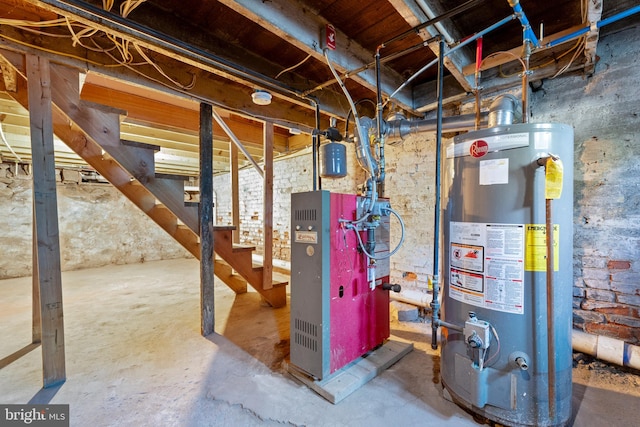 interior space featuring water heater