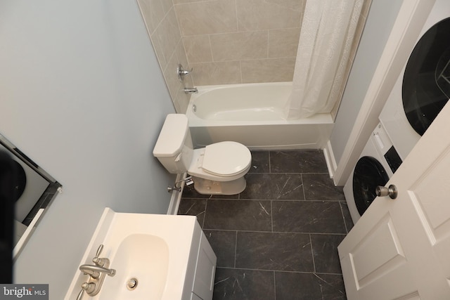 full bathroom with vanity, toilet, and shower / bath combo