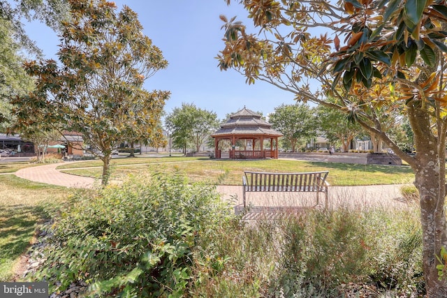 view of yard with a gazebo