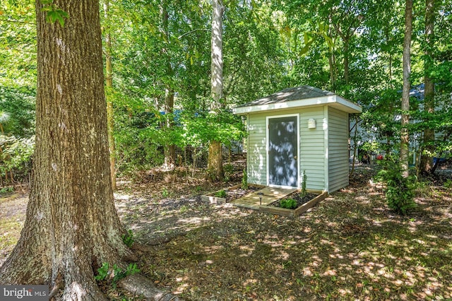 view of shed