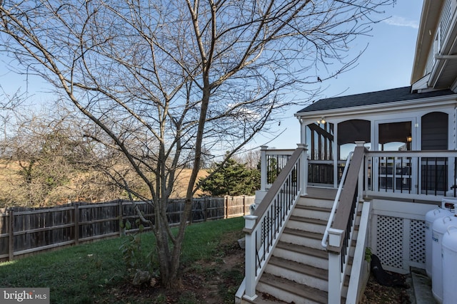 view of yard featuring a deck