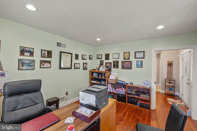 office featuring wood-type flooring