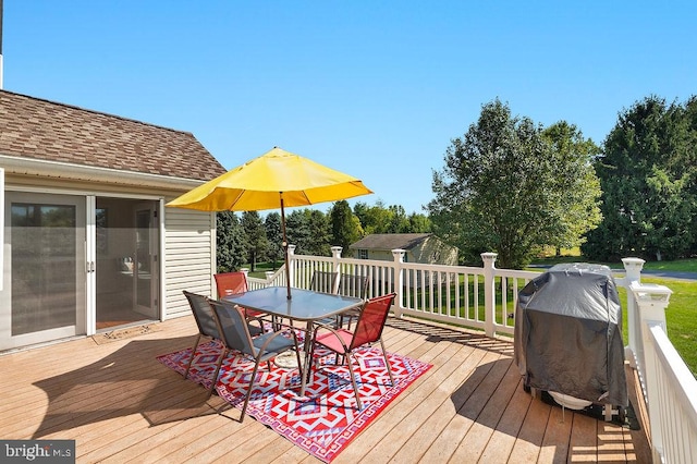 view of wooden deck