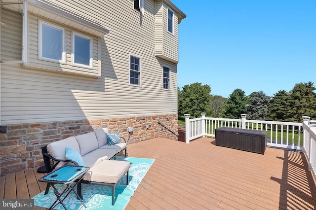 deck featuring an outdoor hangout area