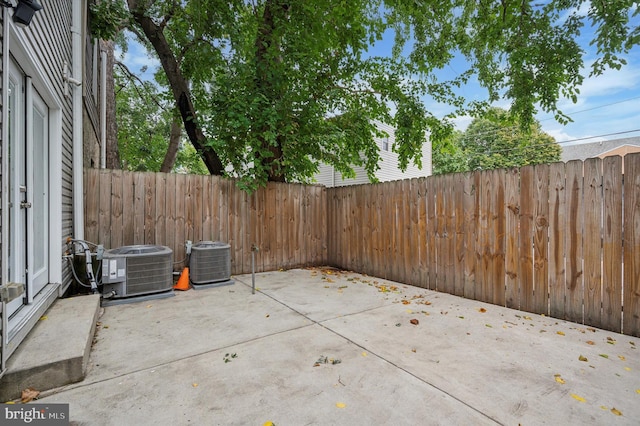 view of patio / terrace with central AC unit