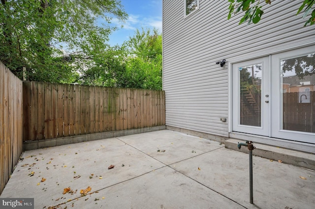 view of patio / terrace featuring french doors