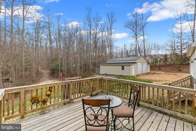6330 Kleineidam Way, Spotsylvania, VA 22551 - wooden terrace with a garage and an outbuilding