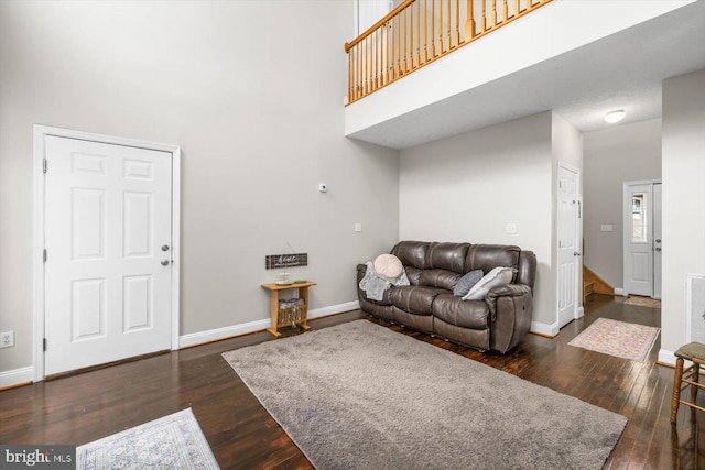 6330 Kleineidam Way, Spotsylvania, VA 22551 - living room with baseboards, a towering ceiling, and wood finished floors