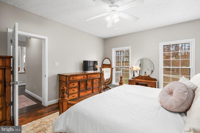 6330 Kleineidam Way, Spotsylvania, VA 22551 - bedroom with a textured ceiling, baseboards, multiple windows, and wood finished floors