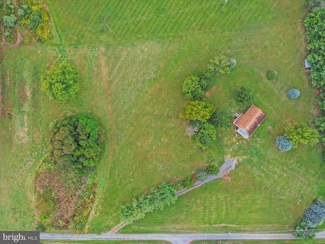 bird's eye view featuring a rural view