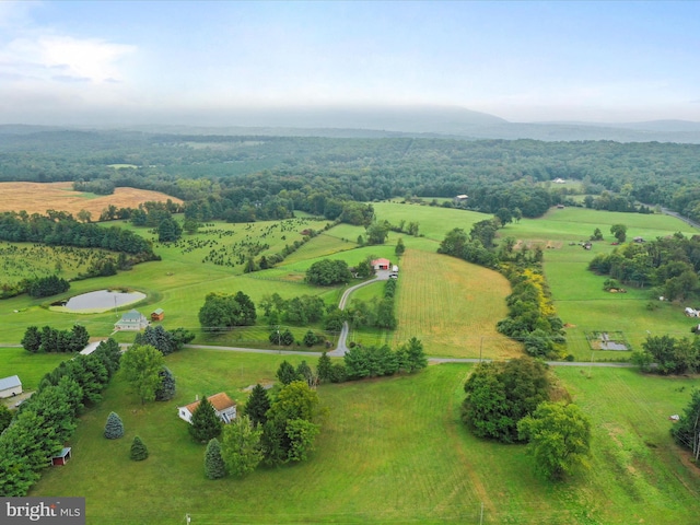 bird's eye view featuring a rural view