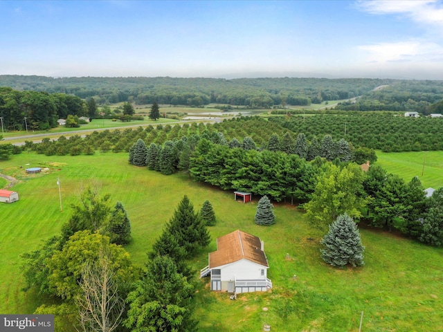 bird's eye view featuring a rural view