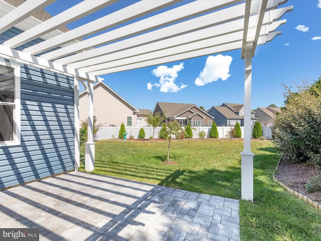 view of patio / terrace featuring a pergola