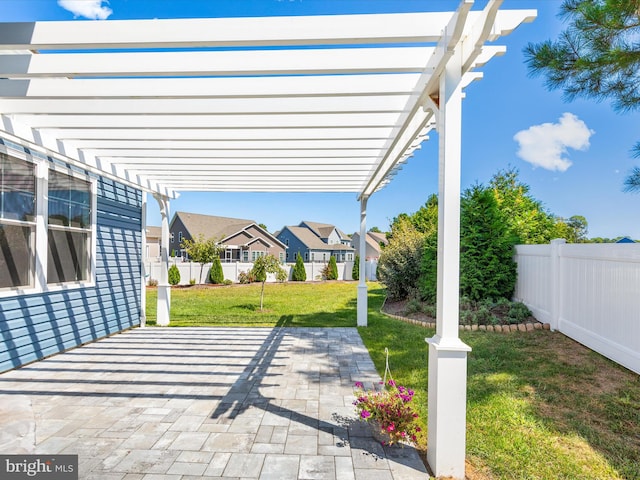 view of patio / terrace with a pergola