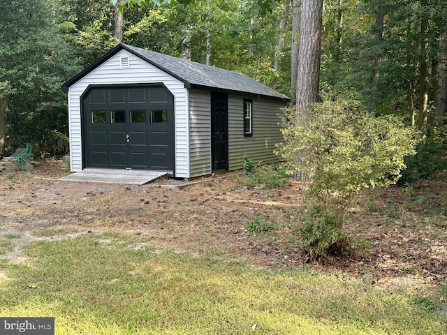 view of garage