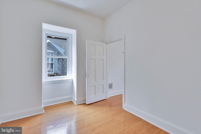 empty room featuring light wood-type flooring