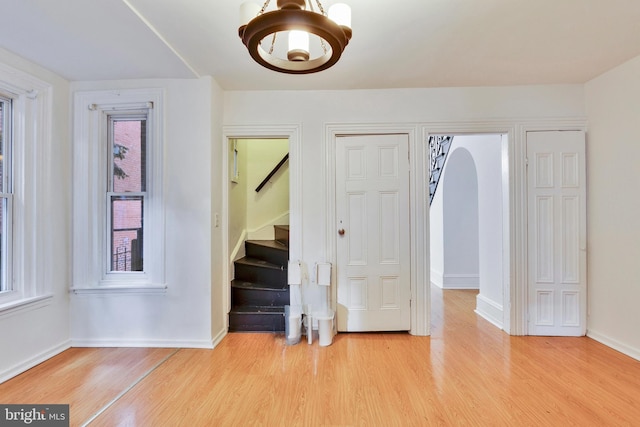 interior space featuring light hardwood / wood-style flooring and a wealth of natural light