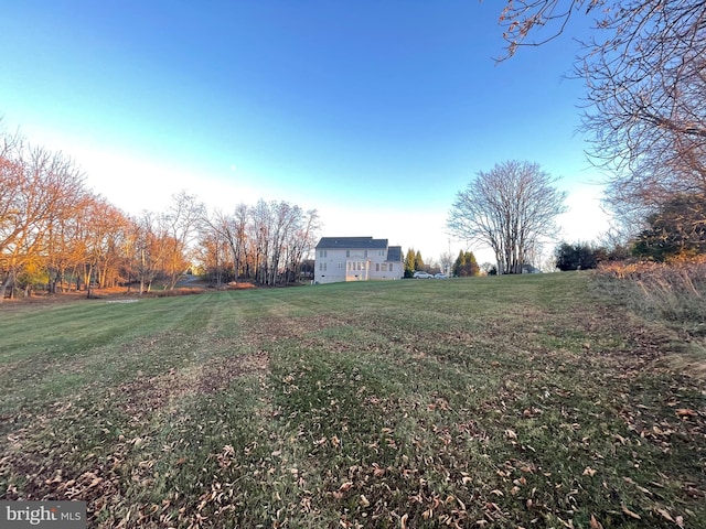 view of yard with a rural view