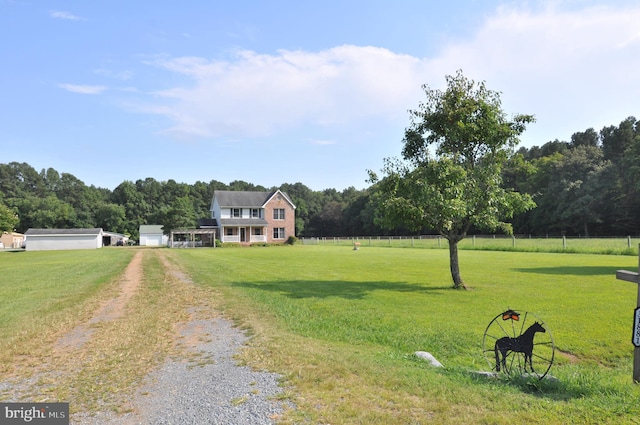 exterior space featuring a rural view