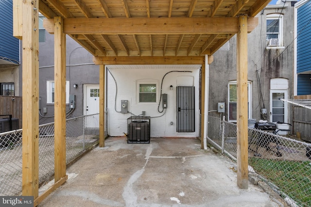 doorway to property with central air condition unit