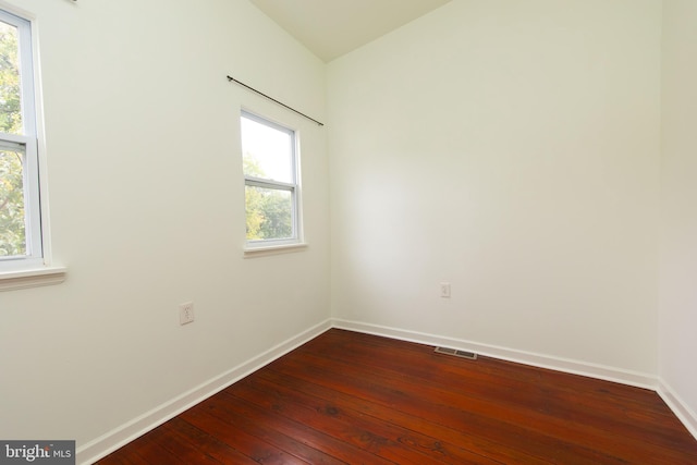 empty room featuring wood-type flooring and a healthy amount of sunlight