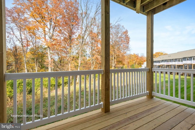 deck with a lawn