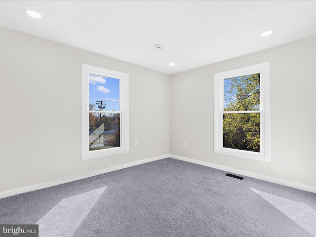 view of carpeted spare room