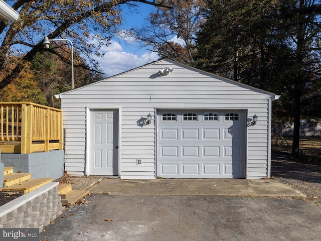 view of garage