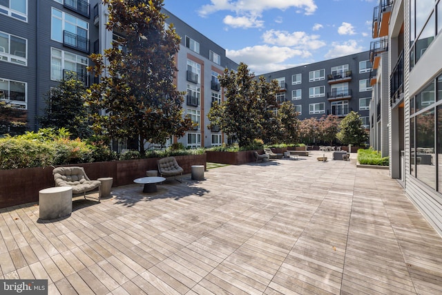 view of community featuring a patio area