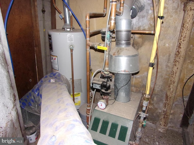 utilities featuring gas water heater