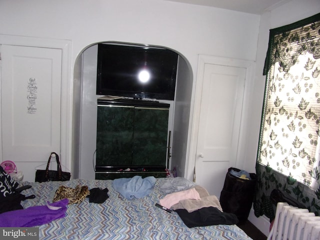 bedroom with radiator