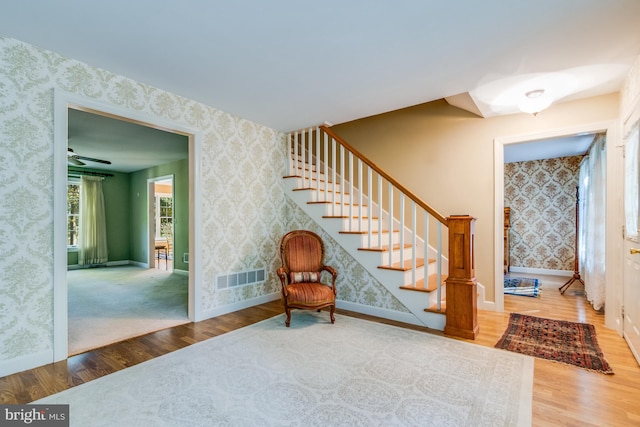 interior space with hardwood / wood-style floors