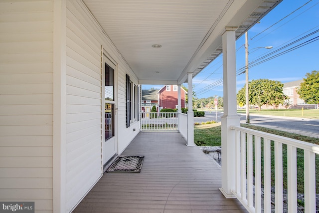 wooden deck with a porch