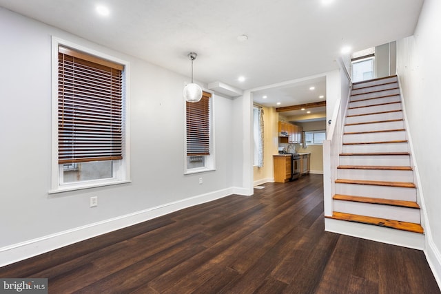 interior space featuring dark hardwood / wood-style flooring