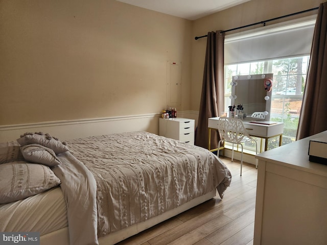 bedroom featuring light hardwood / wood-style floors