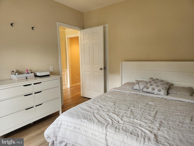 bedroom featuring light hardwood / wood-style floors