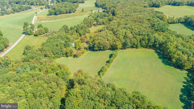 aerial view with a rural view