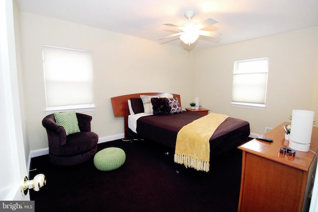 bedroom featuring ceiling fan