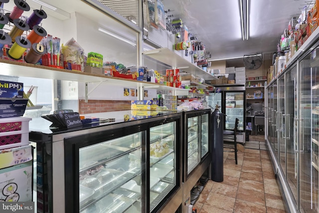 interior space with beverage cooler