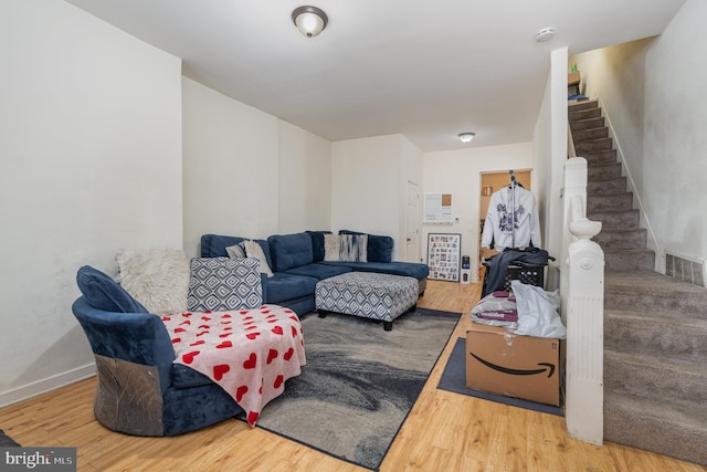 living room featuring hardwood / wood-style flooring