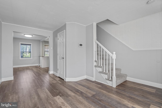 interior space with hardwood / wood-style floors