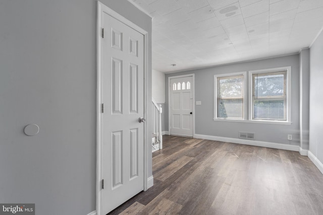 foyer featuring dark hardwood / wood-style flooring