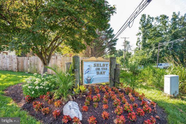 view of community sign