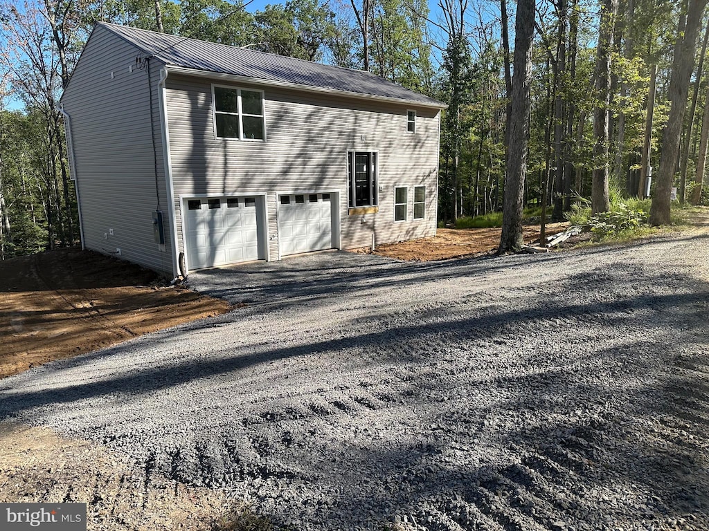 exterior space featuring a garage