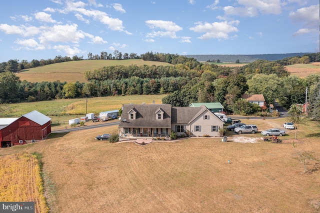 bird's eye view with a rural view