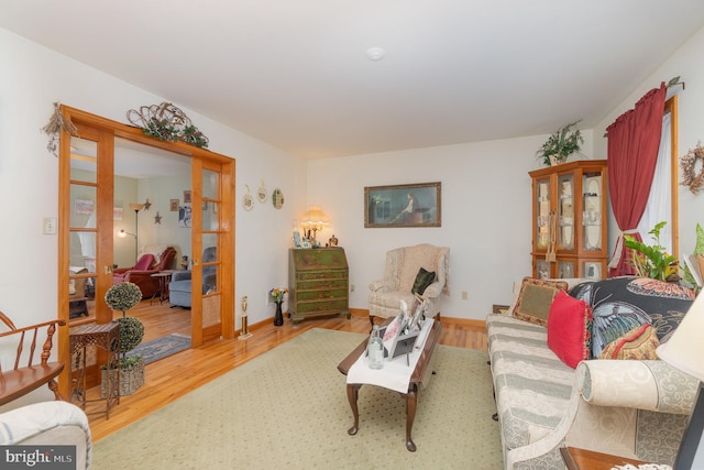 living room featuring light hardwood / wood-style floors