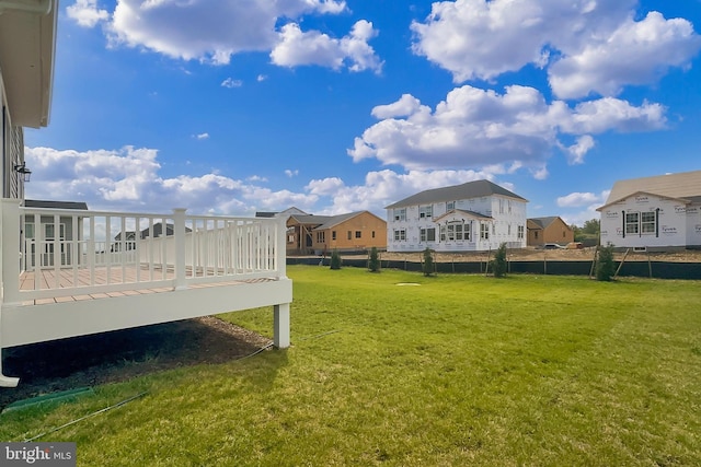 view of yard featuring a deck