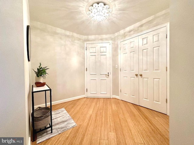 foyer featuring light wood-type flooring